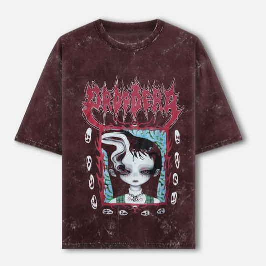 Emo Acid Wash Dropshoulder T-Shirt